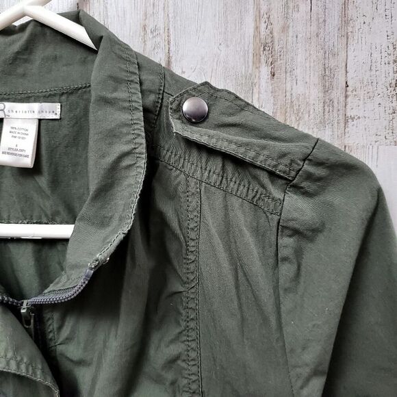 Charlotte Russe Zip Up Top Olive Green Size Small - Picture 4 of 7